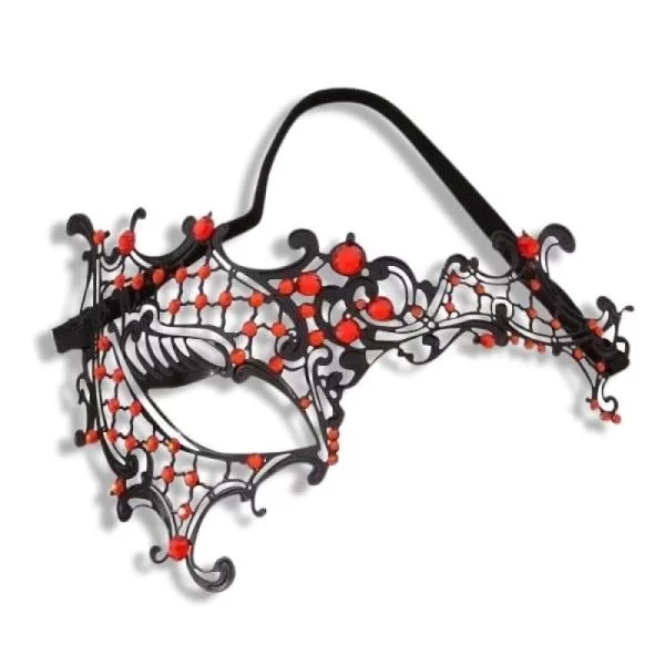 Masque Dentelle Noir et Rouge